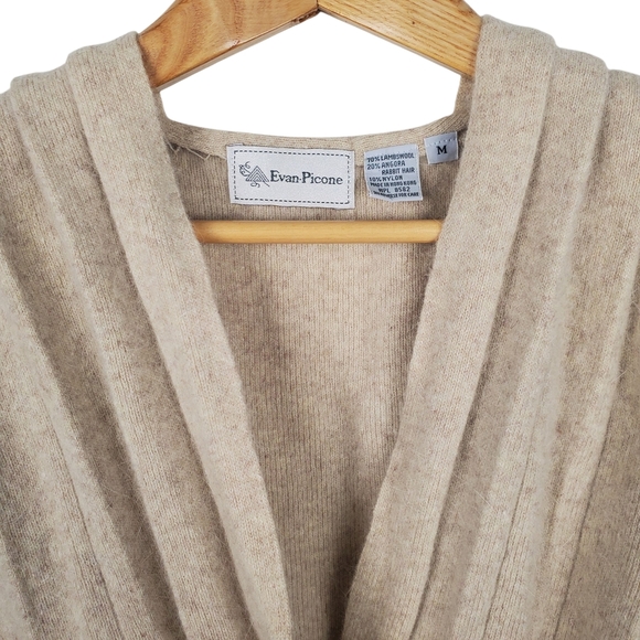 Vntg Evan Picone Women's Cream Sweater Vest. Lambswool & Angora. 80s. MED. A000 - Picture 2 of 8